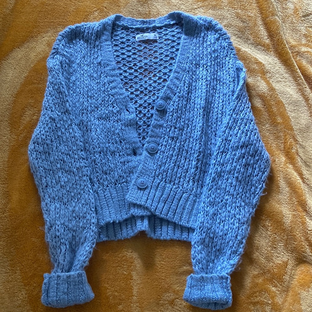 Oversized hollister cardigan. Light blue